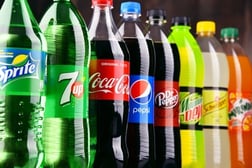 soda flavors in a vending machine